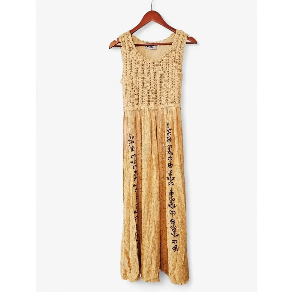 light brown boho dress Brown Cotton Dress, Ruffle Cotton Dress, Midi Brown Dress, Summer Brown Dress, Light Brown Dress, Strappy Boho Sundress / Free Shipping